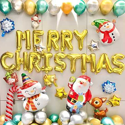 Combo of Merry Christmas Gold Letter Balloon (Pack of 1)