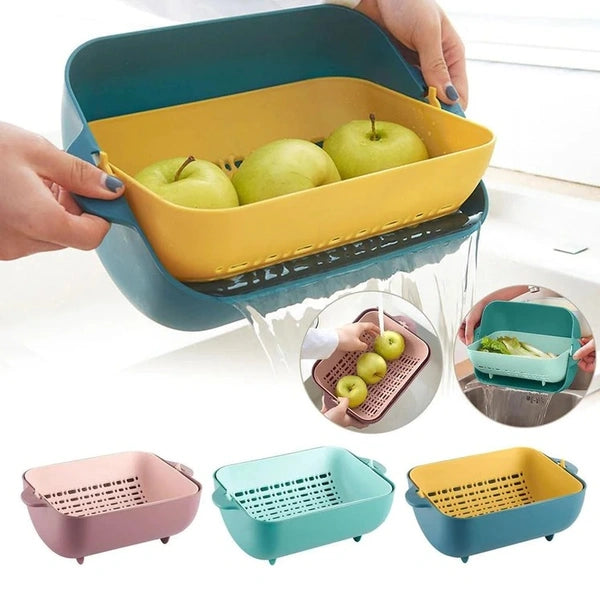 Double Layer Fruit & Vegetable Rinsing Bowl