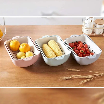 Double Layer Fruit & Vegetable Rinsing Bowl